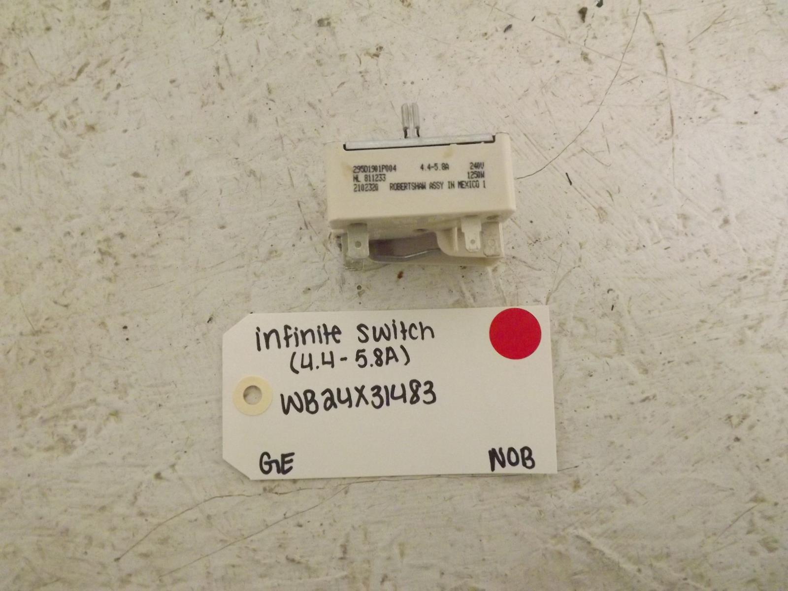 GE Range WB24X31483 Infinite Switch (4.4 - 5.8A) NOB GE Range WB24X31483 Infinite Switch (4.4 - 5.8A) NOB